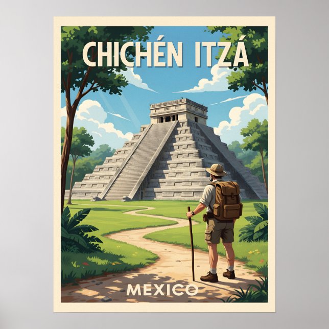 Chichén Itzá Mexiko – Kukulcáns tempel Poster (Framsidan)