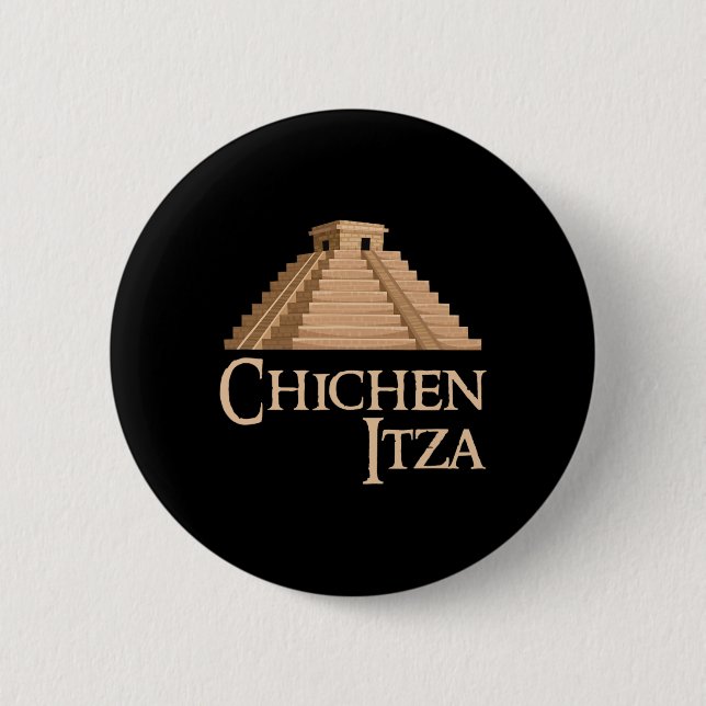 Chichen Itza och pyramid för sommararkeologi  Knapp (Framsida)