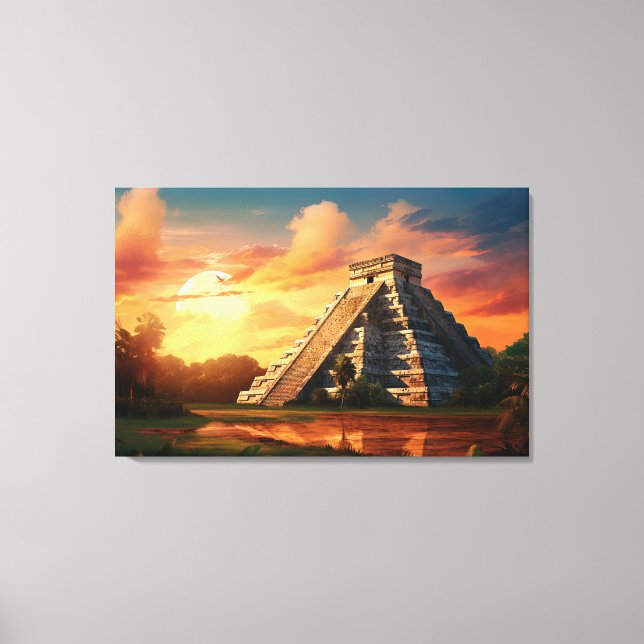 Chichen Itza, Stretched Kanvastryck (Framsida)