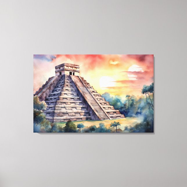 Chichen Itza, Stretched Kanvastryck (Framsida)