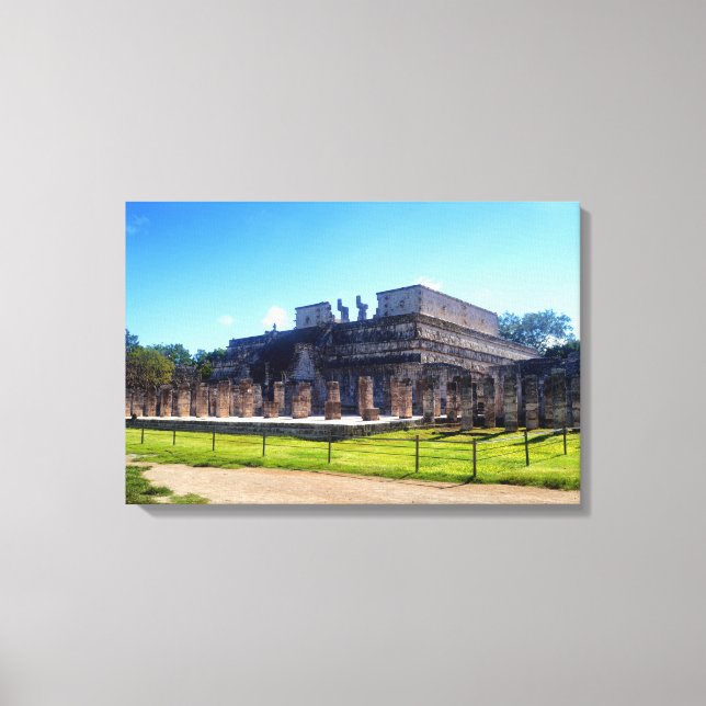Chichen Itza. Temple-krigare Canvastryck (Framsida)