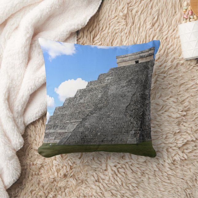Chichen Itza Temple of Kukulcan South väster View Kudde (Filt)