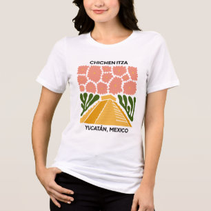 Chichen Itza Yucatan Mexico-resekonsten blommigt a T Shirt