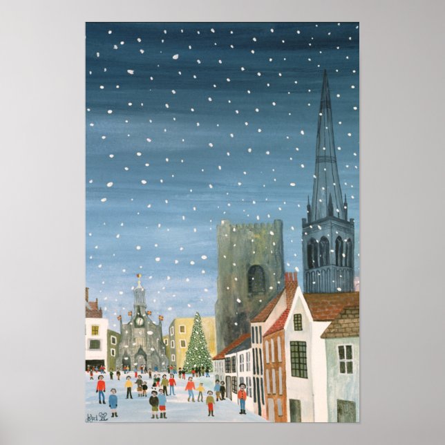 Chichester Cathedral A Snö Scene Poster (Framsidan)