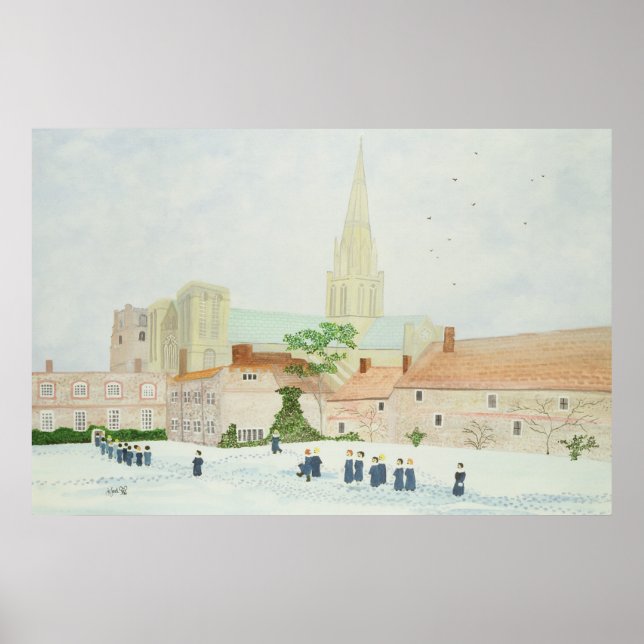 Chichester Cathedral och Visiting Choir Poster (Framsidan)