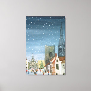 Chichester domkyrka en snöplats canvastryck