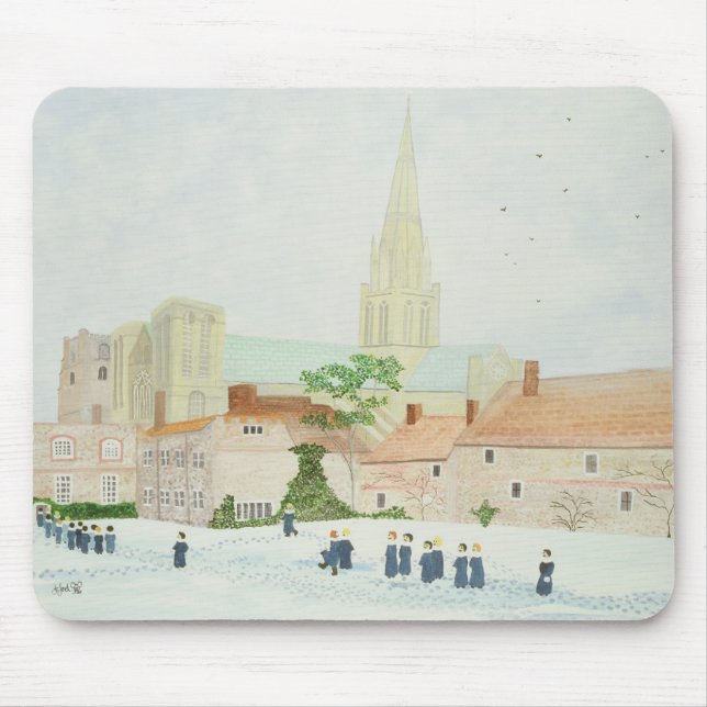 Chichester domkyrka och besökakör musmatta (Framsidan)