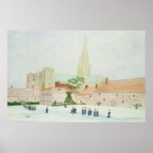 Chichester domkyrka och besökakör poster