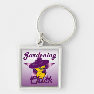 Chick #9 Fyrkantig Silverfärgad Nyckelring