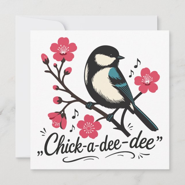 Chick-a-dee-dee-dee mesias sång inbjudningar (Framsida)