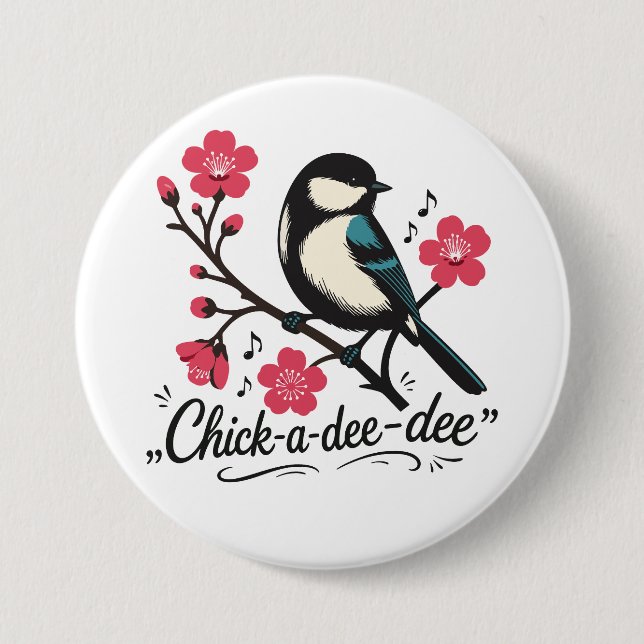 Chick-a-dee-dee-dee mesias sång knapp (Framsida)