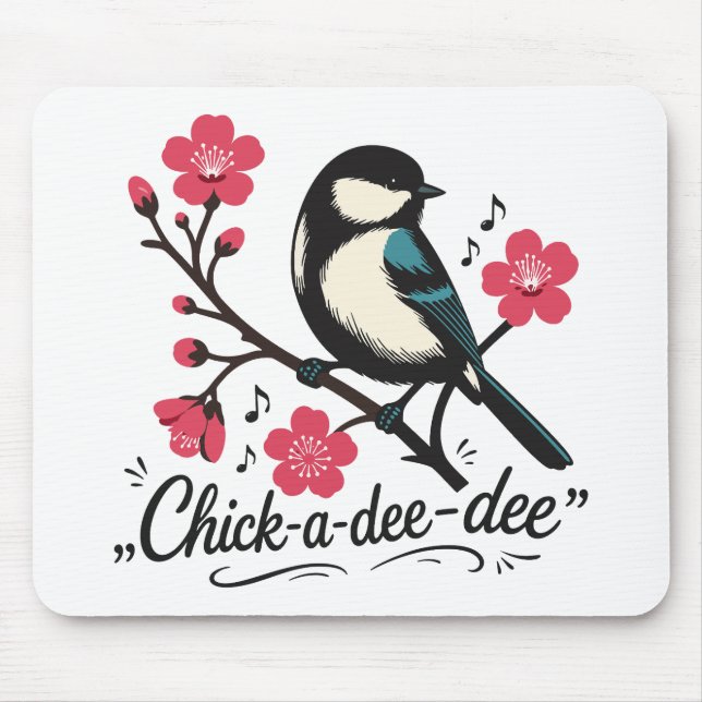 Chick-a-dee-dee-dee mesias sång musmatta (Framsidan)