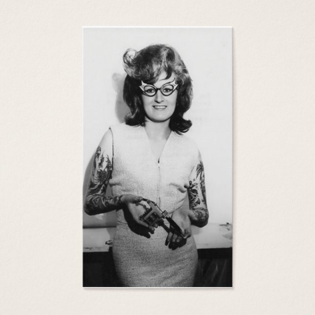 Chick av attooed Glass Visitkort (Framsidan)