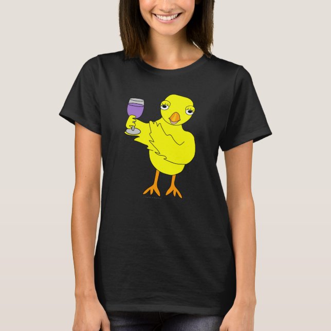 Chick av glaset vin t shirt (Framsida)