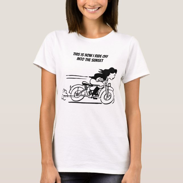 Chick av motorcykelns Biker för kvinnor T Shirt (Framsida)
