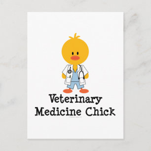 Chick av veterinärmedicinska läkemedel vykort