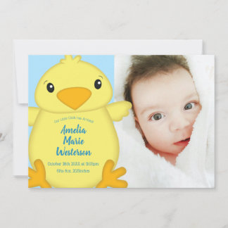 Chick Baby Shower Vår Blue Inbjudningar