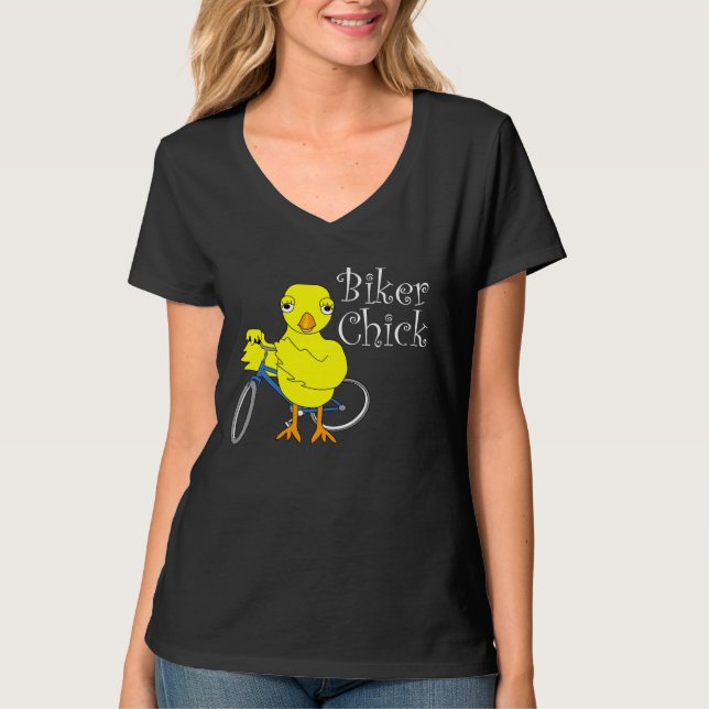 Chick biker t shirt (Framsida)