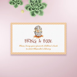 Chick Bird Neutral Bring a Book Baby Shower Tilläggskort