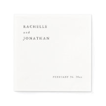 Chick Black White Simple Bröllop Napkins