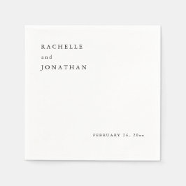 Chick Black White Simple Bröllop Napkins Pappersservett