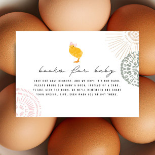 Chick Bokar för begäran om Flicka Baby Shower Bok Inbjudningar