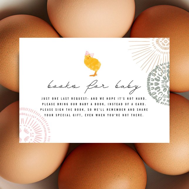 Chick Bokar för begäran om Flicka Baby Shower Bok Inbjudningar (Skapare uppladdad)