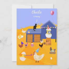 Chick Charlie Chickers födelsedag Inbjudningar