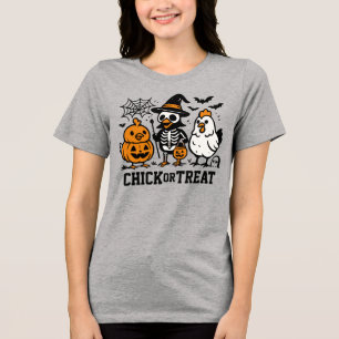 Chick eller Behandla roligt HalloweenT-Shirt T Shirt