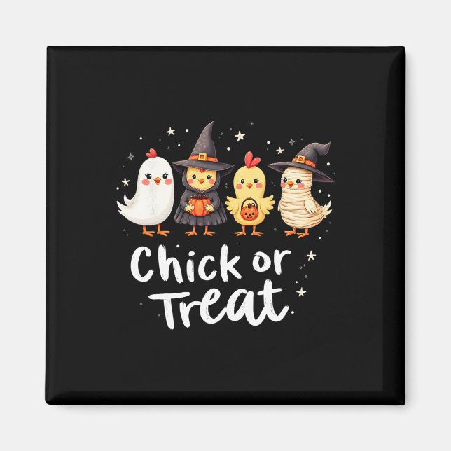 Chick eller behandling av Cute Halloween Chicken C Magnet (Framsidan)