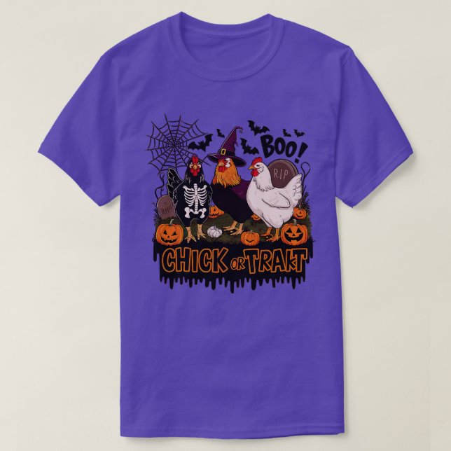 Chick eller behandling av Halloween Chickens T Shirt (Design framsida)