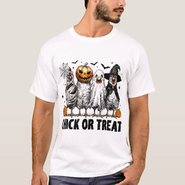 Chick eller behandling av Halloween Witch Spooky C T Shirt (Framsida)
