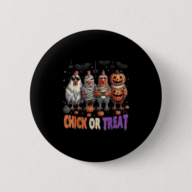 Chick eller behandling av kycklingar Ghost Witchy Knapp (Framsida)