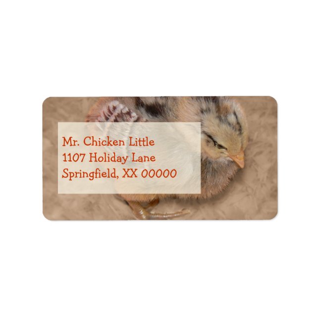 Chick - Fluffy Baby Chicken Adressetikett (Framsidan)