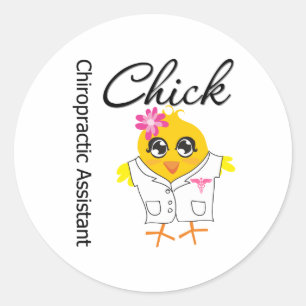 Chick för assistent till barn runt klistermärke