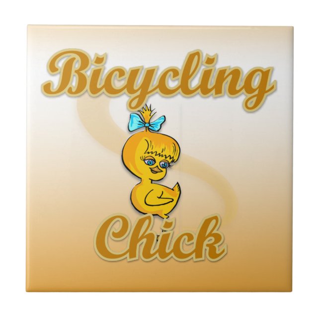 Chick för bicykling kakelplatta (Framsidan)