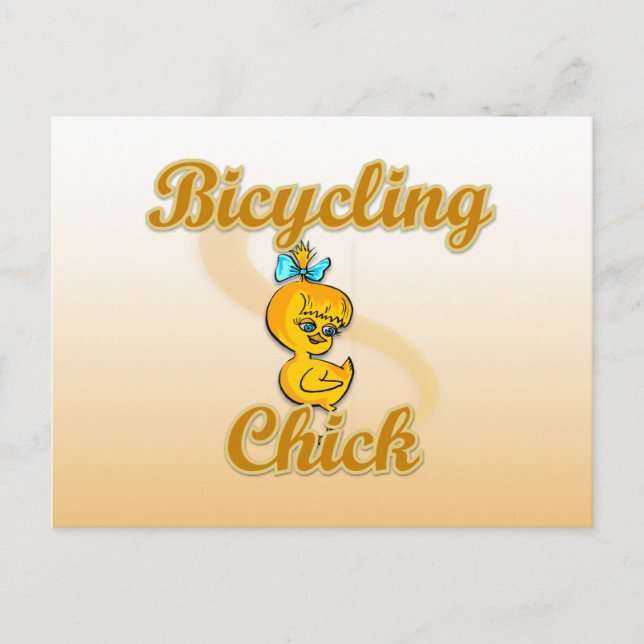 Chick för bicykling vykort (Framsida)