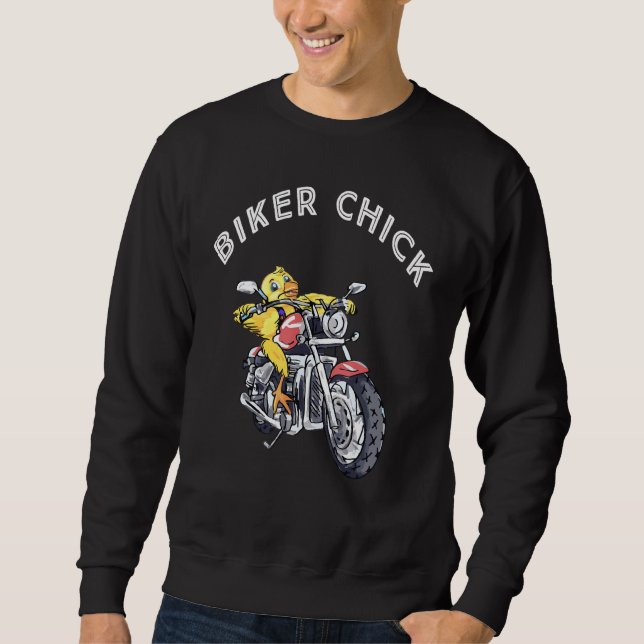 Chick för Biker av coola Lång Ärmad Tröja (Framsida)