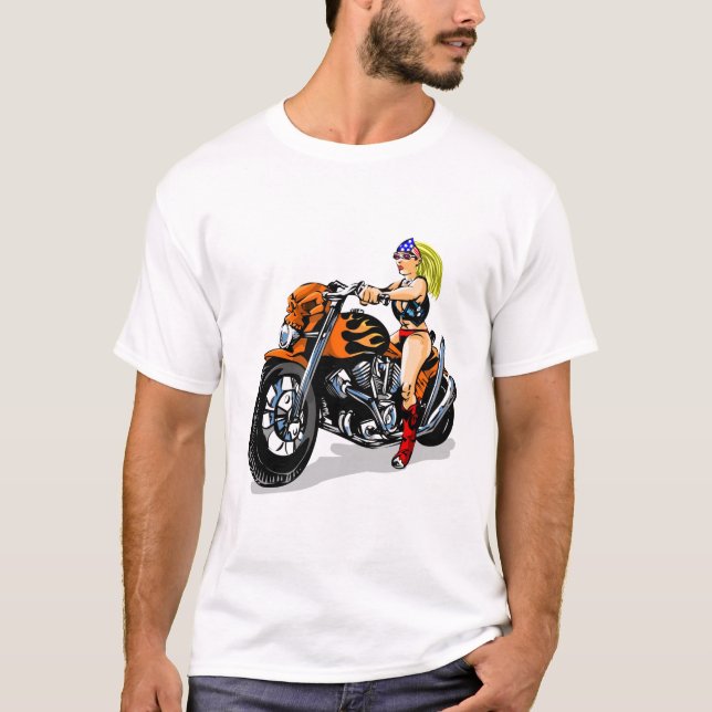 Chick för dåligaflickabiker t-shirt (Framsida)
