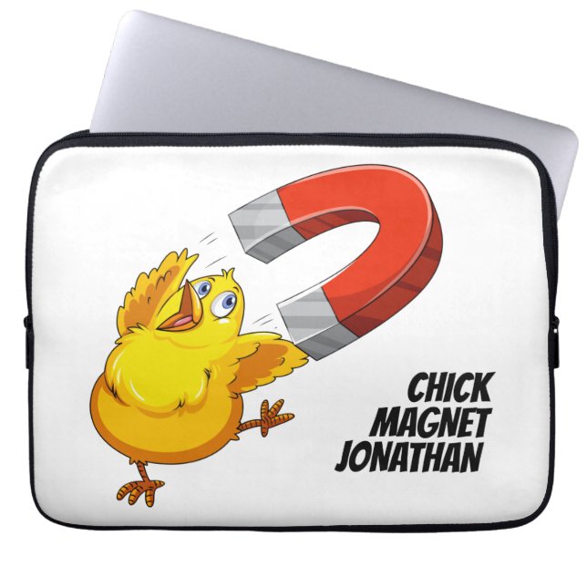 Chick för eget namn, magnet laptop fodral (Framsidan)