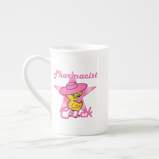 Chick för farmaceut #8 benporslin mugg (Vänster)
