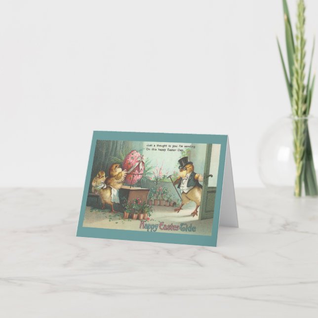 Chick för gentlemen an Egg Buyer Helgkort (Framsida)