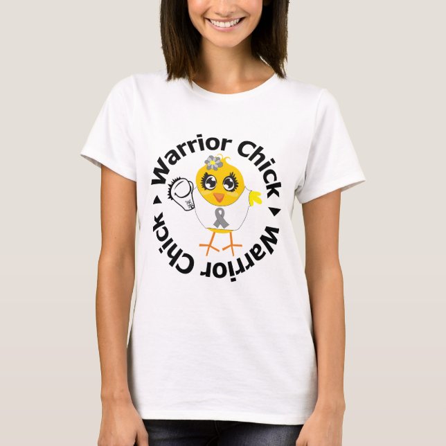 Chick för hjärntumor Warrior T-shirt (Framsida)