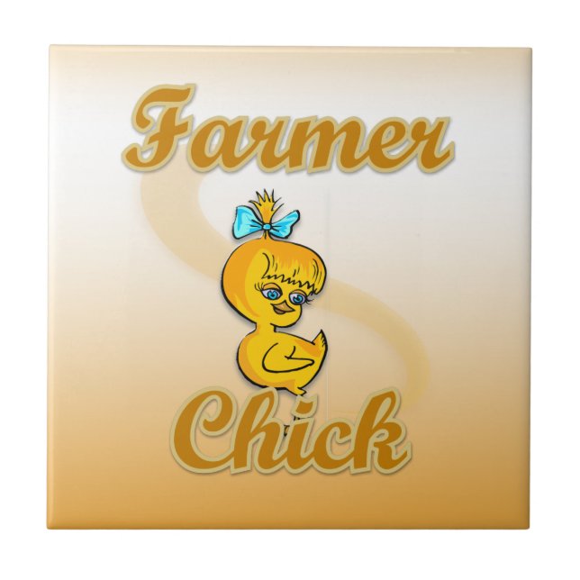 Chick för jordbrukare kakelplatta (Framsidan)