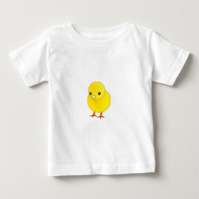 Chick för Kläder-Baby T-Skjorta-Djur-Gult baby Tee (Framsida)