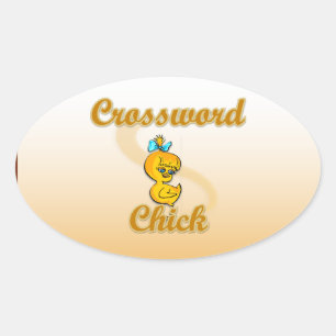 Chick för korsord ovalt klistermärke