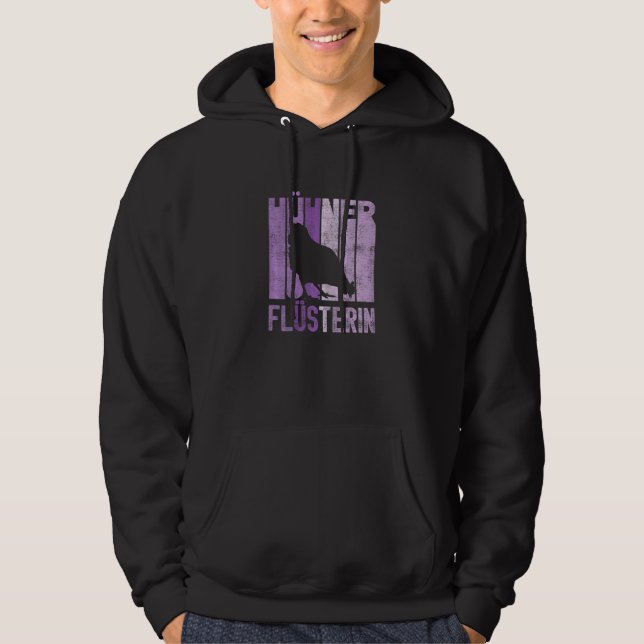 Chick för kvinnans Retro Chickens Whisper Farmer L Hoodie (Framsida)