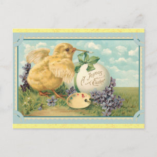 Chick för målning av påsk Cute Vintage Vykort
