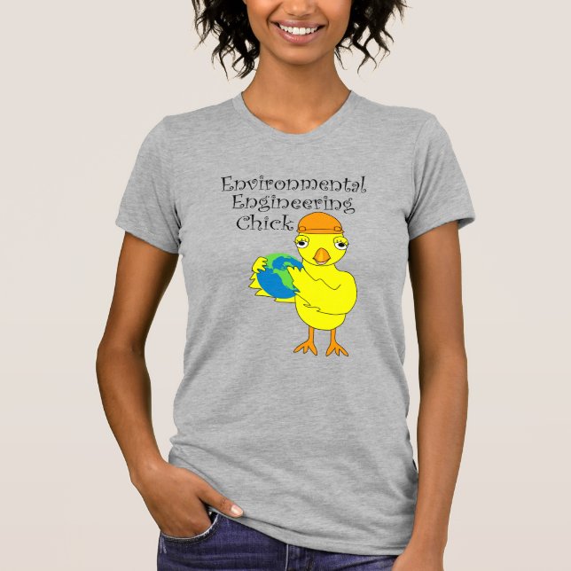Chick för miljöteknik t shirt (Framsida)
