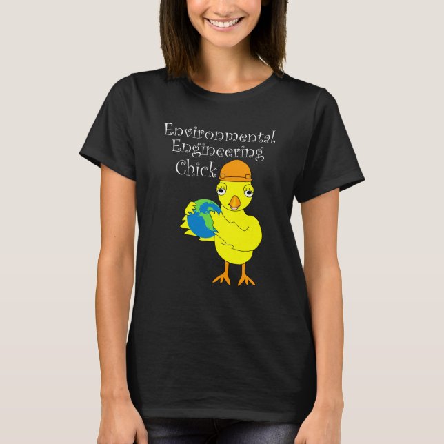 Chick för miljöteknik t shirt (Framsida)